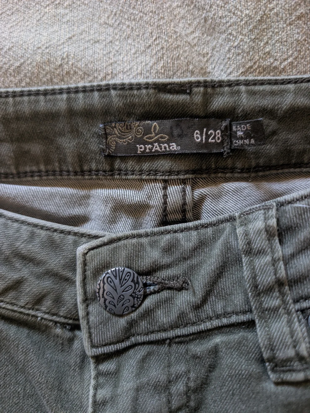 Prana Women's Olive Skinny Jeans